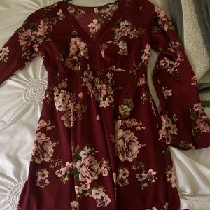 Selling a dress size small only worn once!! Very beautiful v neck dress & fancy